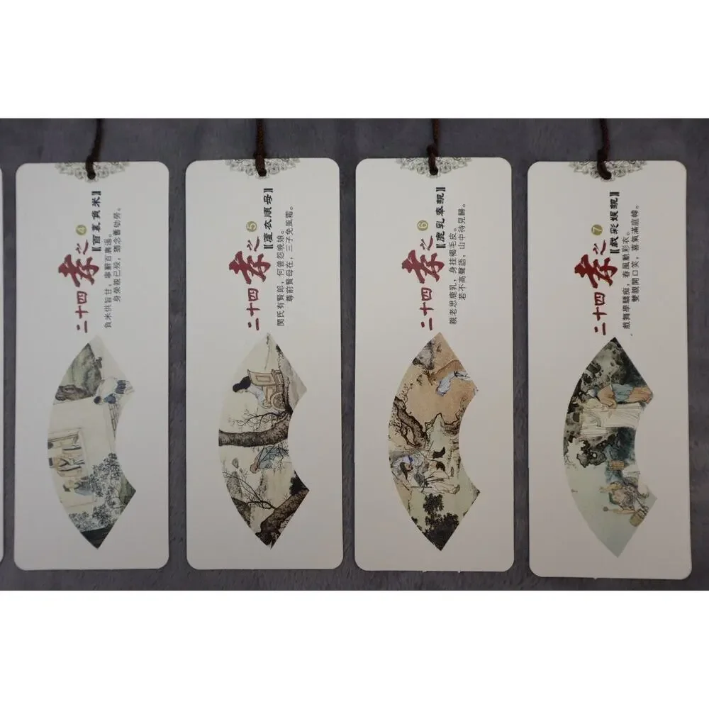 XM Bookmark Chinese Bookmark Set Collection Tassel Fringe Art Drawstring Bag